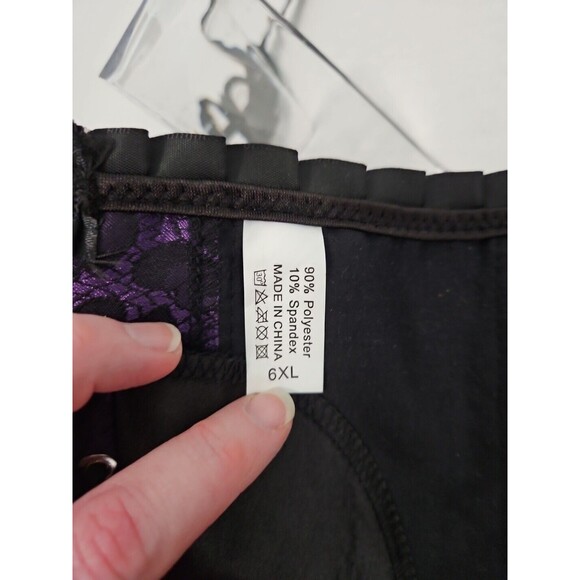 NEW Purple Black Lace Design Corset Top Sweetheart Crop Womens Size 6XL Plus - Picture 8 of 14